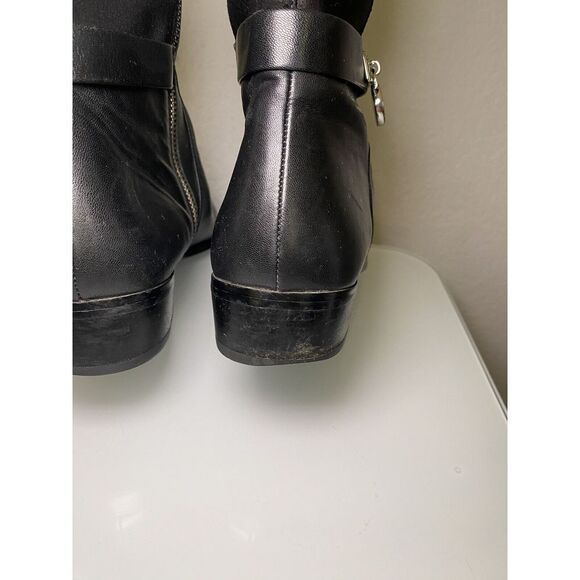 Michael Kors Women Hamilton Stretch Black Leather Equestrian Riding Boots sz 8.5 - Picture 7 of 16